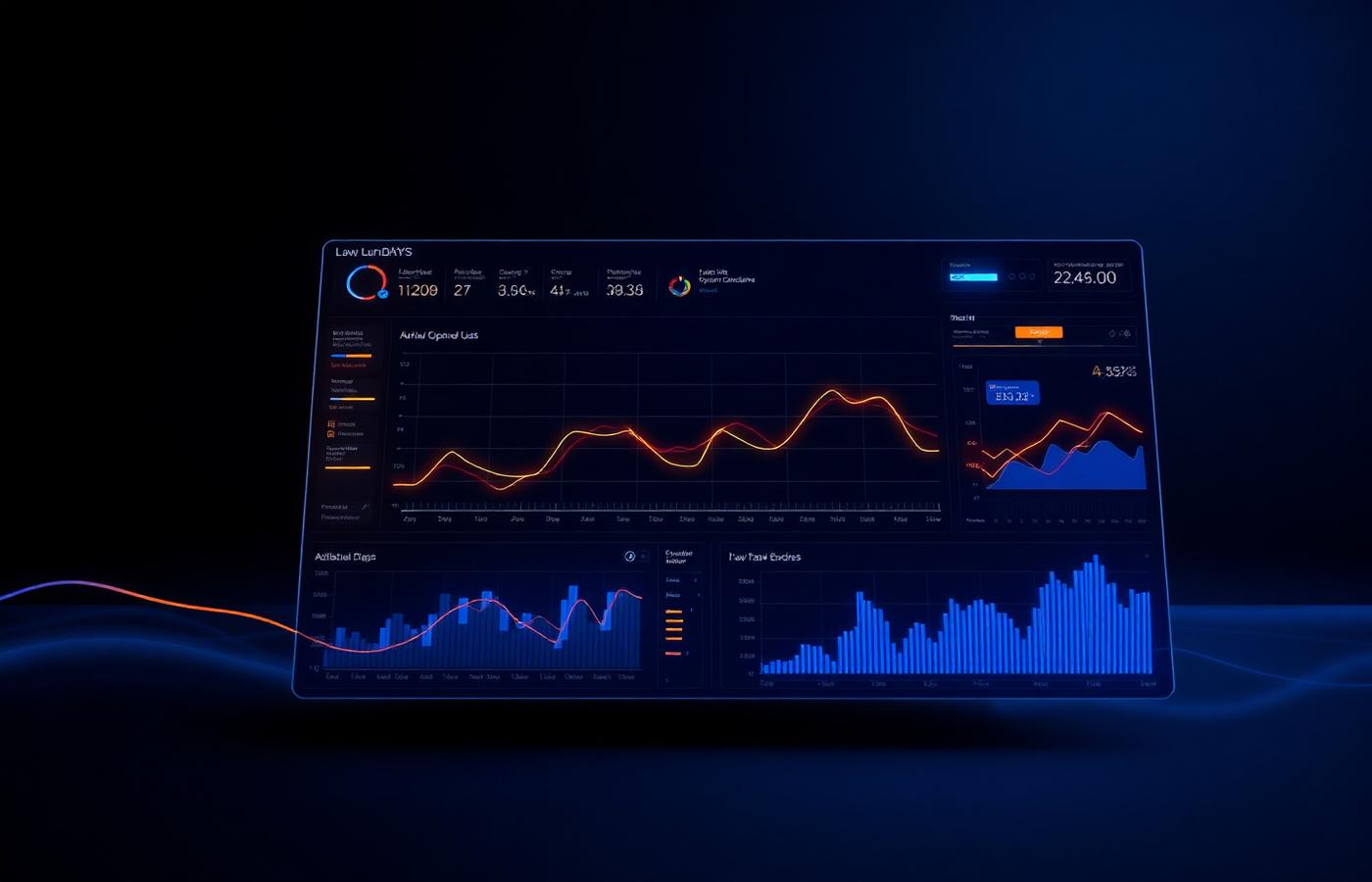 Ops dashboard mockup with charts